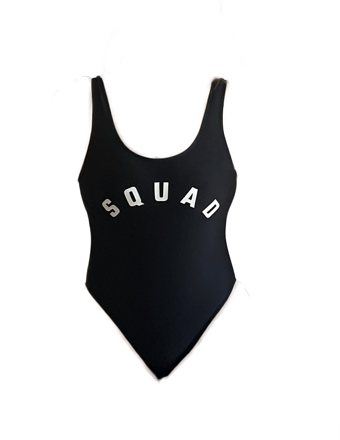 "Squad" - Black One-Piece Swimsuit