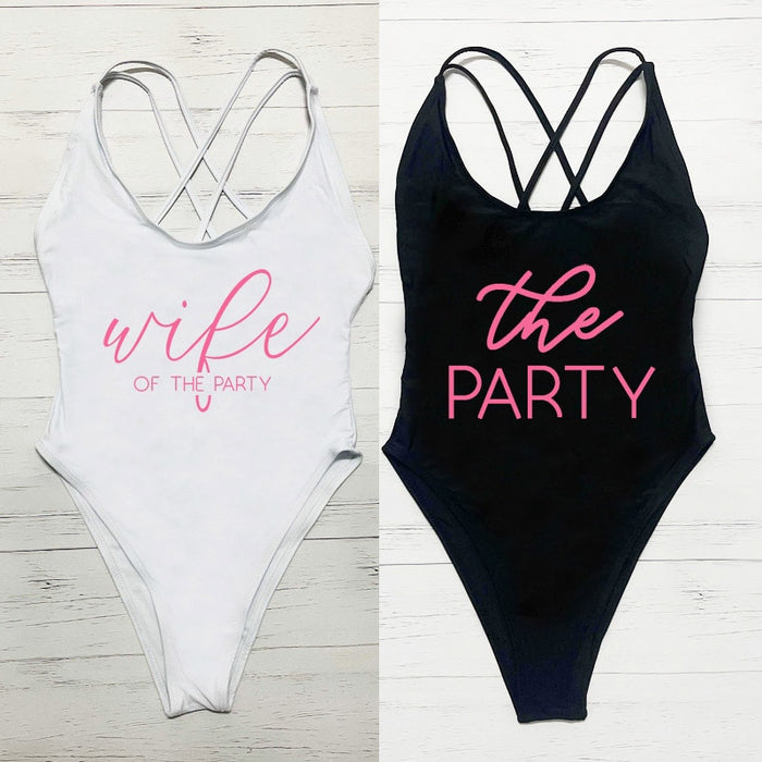 Wife of the Party + The Party - Once Piece Cross-Back Suit